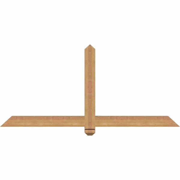 Ekena Millwork Eugene Smooth Timber Gable Bracket, Western Red Cedar, 60"W x 27"H x 3 1/2"D x 3 1/2"F, 11/12 Pitch GBW060X27X0404EUG00SWR - main